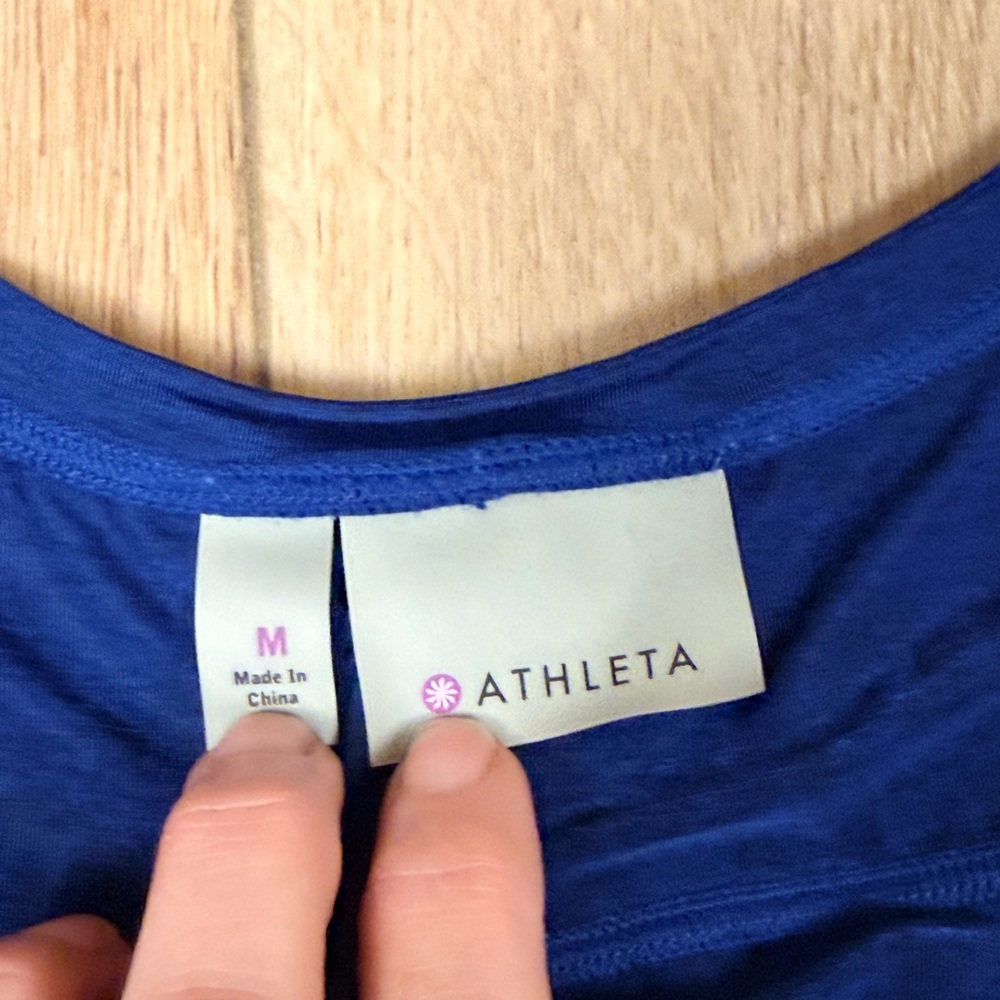 Athleta Blue Ruched Performance Tank Top - Picture 3 of 4